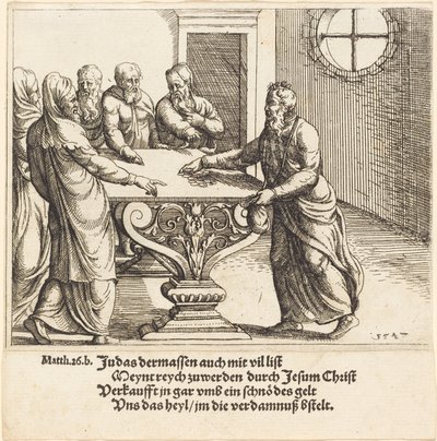 Die Bezahlung des Judas, 1547 von Augustin Hirschvogel