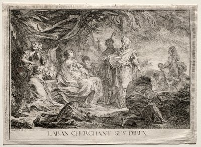 Laban sucht seine Götter von Augustin de Saint Aubin