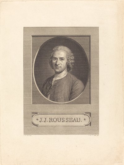 J.J. Rousseau von Augustin de Saint Aubin after Maurice Quentin