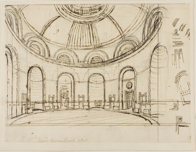 Runder Raum Bank von Augustus Charles Pugin