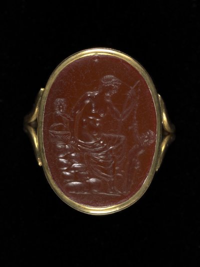 Ringstein, der Aphrodite darstellt, ca. 100-70 v. Chr. (Karneol) von Aulos Aulos