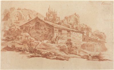 Rustikales Gebäude unter römischen Ruinen von Aureliano Milani