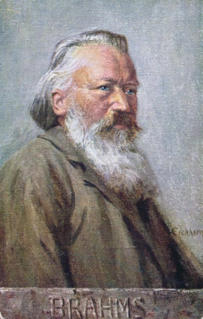 Postkarte mit Johannes Brahms, ca. 1910 von Austrian School