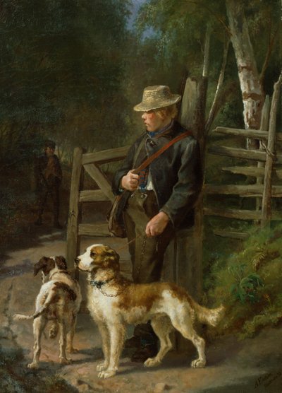 Junge mit Jagdhunden von Axel Hjalmar Ender