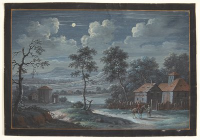 Eine südliche Landschaft im Vollmond von Barbara Dietzsch