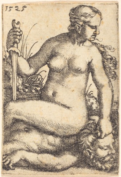 Judith auf dem Körper von Holofernes sitzend von Barthel Beham