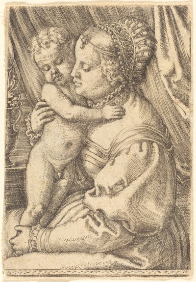 Madonna mit Blumenvase von Barthel Beham