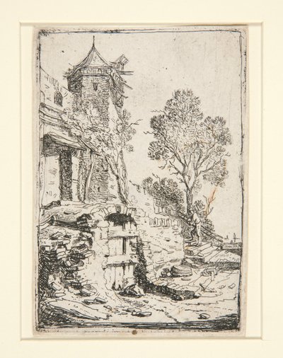 Das Haus in der Nähe des sechseckigen Turms von Bartholomeus Breenbergh
