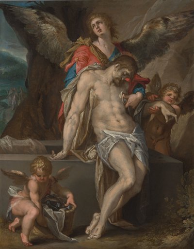 Engel tragen den Körper Christi (Engelpietà) von Bartholomeus Spranger