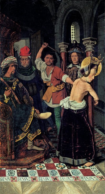 Die Geißelung der hl. Engracia von Bartolomé Bermejo