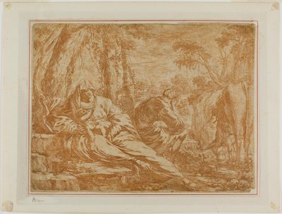 Ruhe auf der Flucht nach Ägypten von Bartolomeo Biscaino