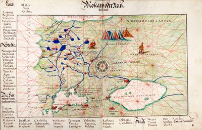 Karte von Moskau und dem Schwarzen Meer von Battista Agnese