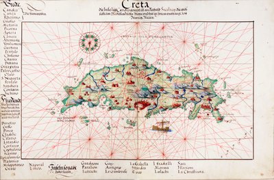 Karte von Kreta 1554 von Battista Agnese
