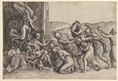 Scipio gewährt den Gefangenen Gnade von Battista Franco Veneziano