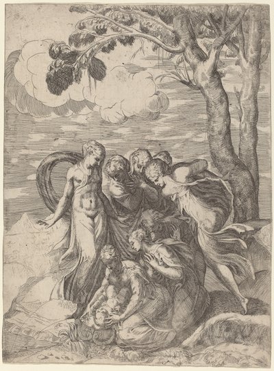 Die Auffindung des Moses, 1540er Jahre von Battista del Moro