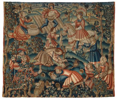 Wandteppich, Monat September, möglicherweise aus Flandern von Belgian School