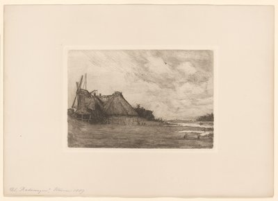 Bauernhof mit Mühle von Benedikt Momme Nissen