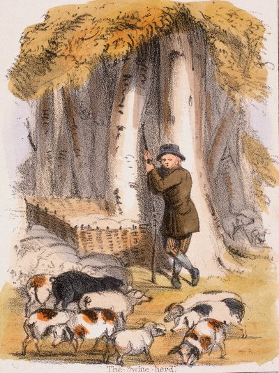 Der Schweinehirt, ca. 1845 von Benjamin Waterhouse Hawkins