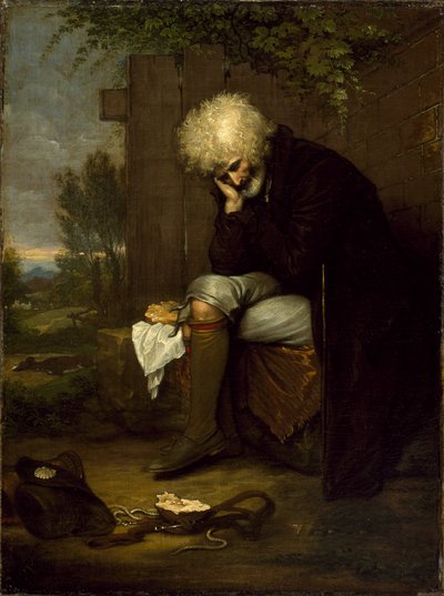 Der Pilger trauert um seinen toten Esel von Benjamin West