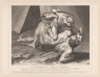 David enthauptet Goliath von Benoît Audran (I)