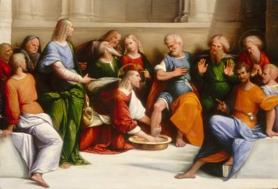 Christus wäscht die Füße der Jünger von Benvenuto Tisi