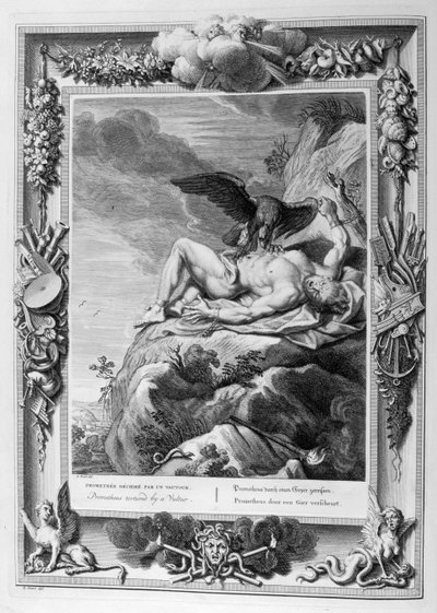 Prometheus wird vom Adler gefressen (Gravur) von Bernard Picart