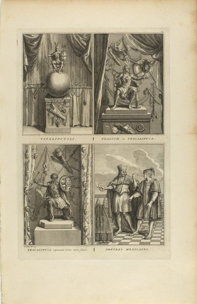 Vitzliputsli/Tlalock oder Tescalipuca/Tescalinpuca/Mexikanische Priester von Bernard Picart