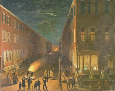 Wahlabend-Feuer, 1864 von Bernard Uhle