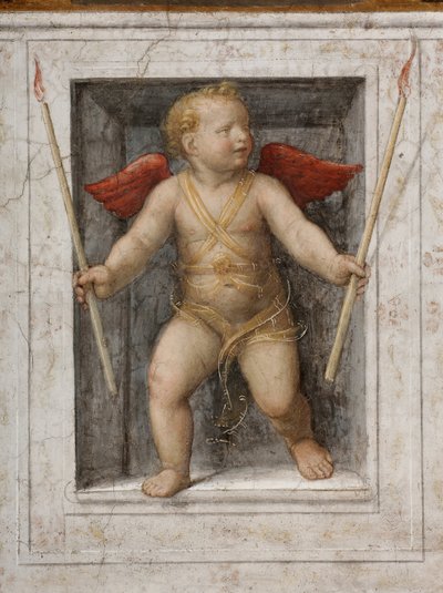 Ein Engel, der Kerzen hält (Detail) von Bernardino Luini