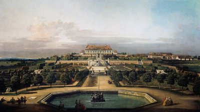 Das kaiserliche Schloss Schlosshof, Gartenseite von Bernardo Bellotto