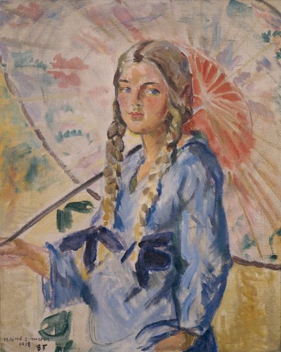 Mildred mit Sonnenschirm von Bernhard Dorotheus Folkestad