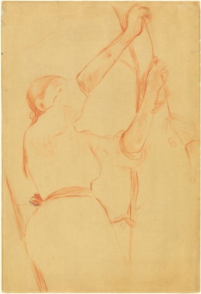 Mädchen pflückt Kirschen von Berthe Morisot