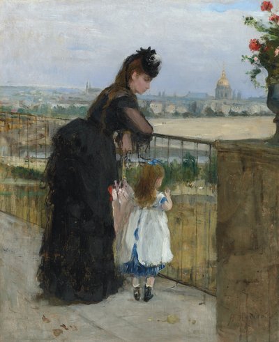 Frau und Kind auf einem Balkon von Berthe Morisot