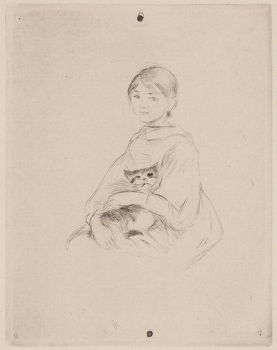 Junges Mädchen mit Katze (Julie Manet) von Berthe Morisot