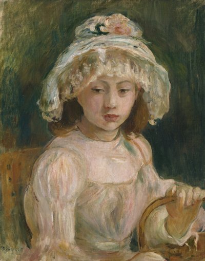 Junges Mädchen mit Hut von Berthe Morisot