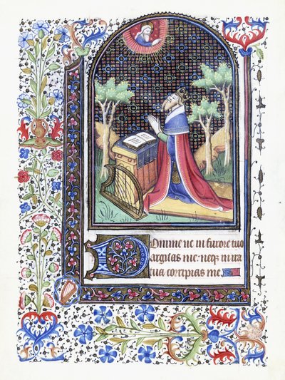 David im Gebet, ca. 1460 von Besancon School