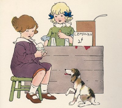 Junge Mädchen an ihrem Limonadenstand von Blanche Fisher Wright