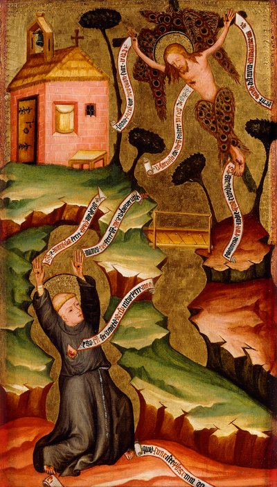 Der heilige Franziskus empfängt die Stigmata, um 1400 von Bohemian School