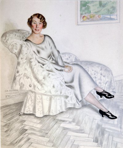Dame im Innenraum von Boris Mikhailovich Kustodiev