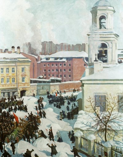 Der 27. Februar 1917, 1917 von Boris Mikhailovich Kustodiev