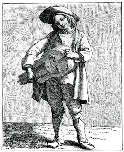 Ein Drehorgelspieler, 1737-1742 von Bouchardon