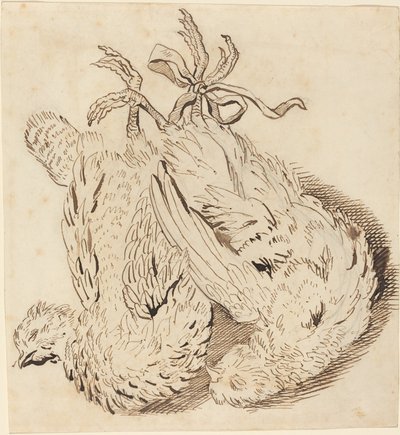 Zwei tote Hühner von British 18th Century