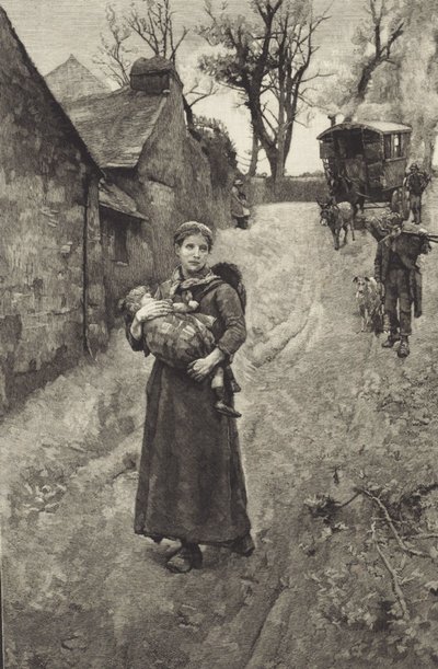Arme Landwitwe (Gravur) von British School