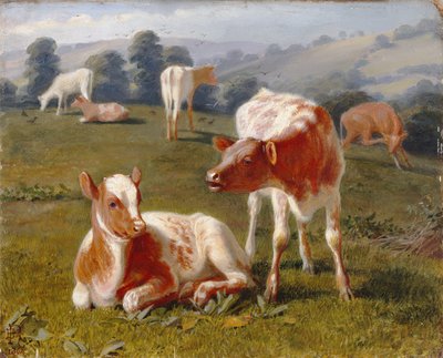 Kälber auf einer Wiese von Briton Riviere