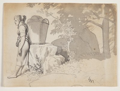 Eine Bäuerin ruht sich aus von Christoffer Wilhelm Eckersberg