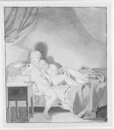 Ein verliebtes Paar im Bett von Christoffer Wilhelm Eckersberg