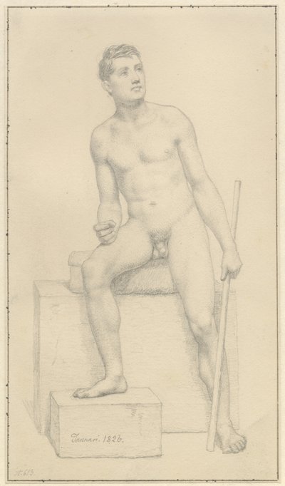 Sitzendes männliches Aktmodell von Christoffer Wilhelm Eckersberg