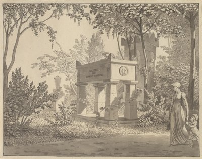 Das Molière-Sarkophag im Jardin Elysée von Christoffer Wilhelm Eckersberg