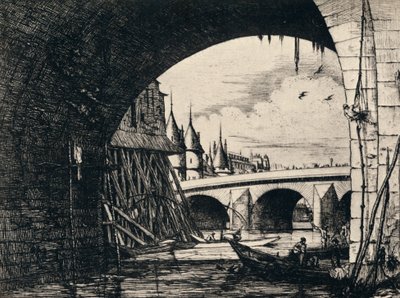 Bogen der Pont Notre-Dame, 1915 von C. H. Meryon