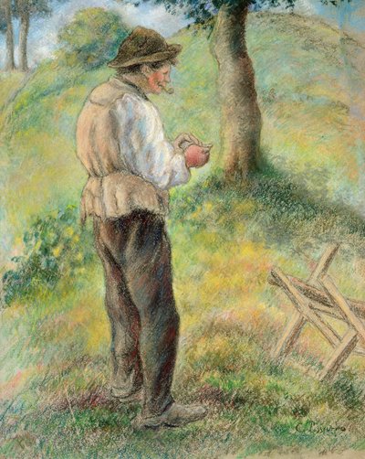 Vater Melon zündet seine Pfeife an, ca. 1879 von Camille Jacob Pissarro